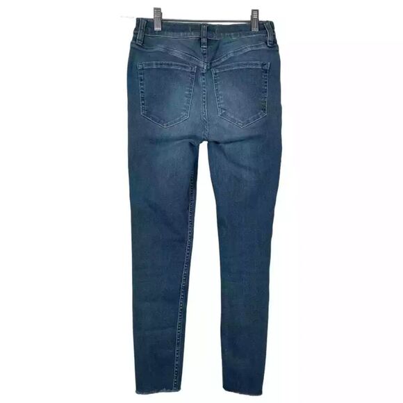 Free People Reagan Button Fly Womens Size 27 Skinny Ankle Jeans Raw hem - Picture 2 of 9